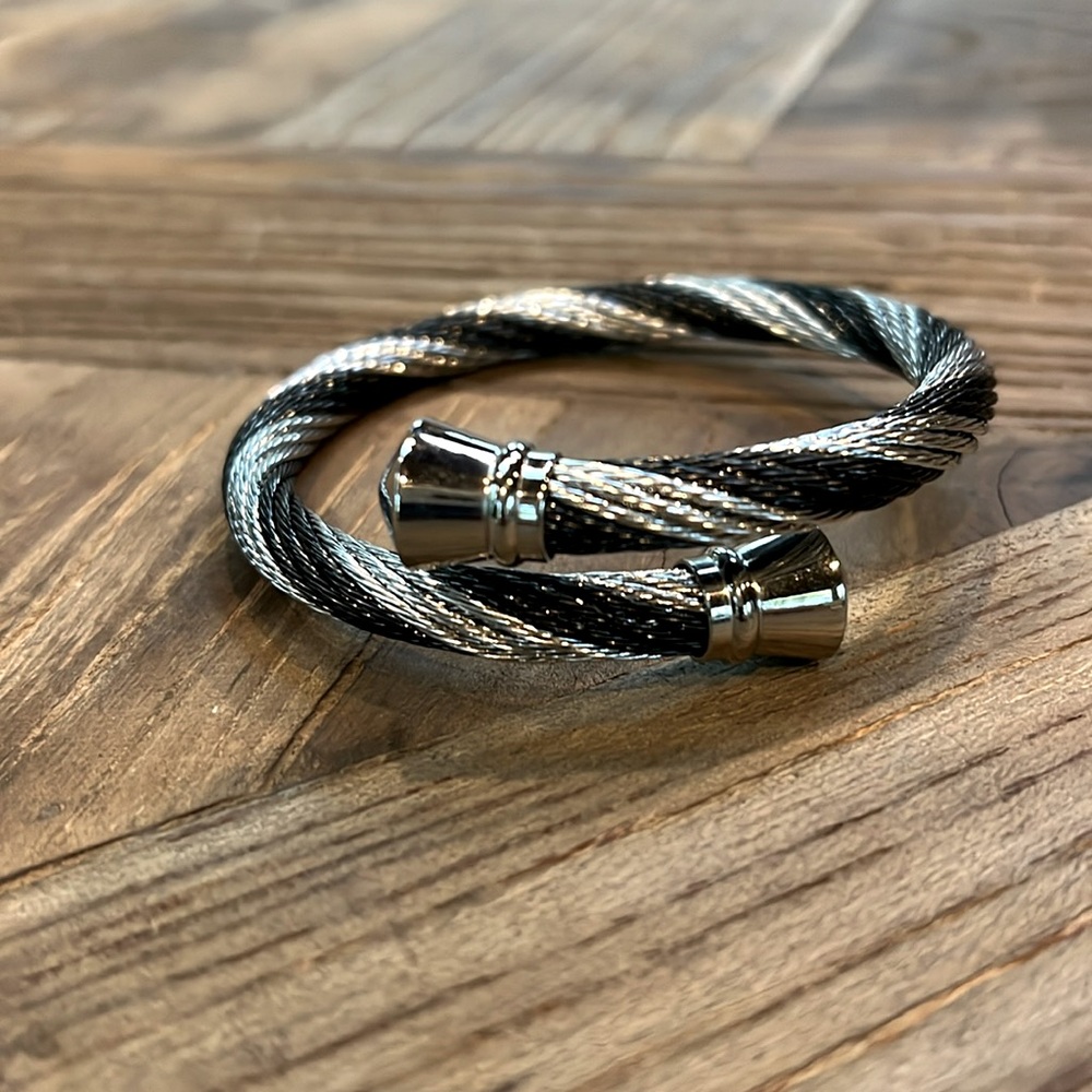 black and silver twist bracelet